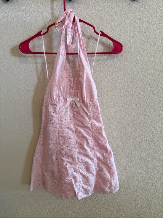 Kimchi blue Dresses & Skirts - Kimchi Blue Light Pink Eyelet Halter Mini Dress